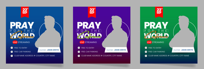 Church conference social media post or worship square flyer banner