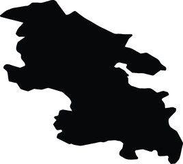 Silhouette map of Buckinghamshire United Kingdom with transparent background.