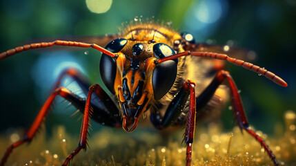 Fototapeta premium Macro shot of an insectGenerative AI