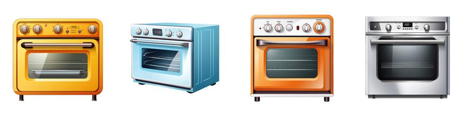 Oven clipart collection, vector, icons isolated on transparent background