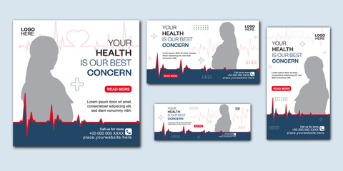 Medical and healthcare social media and website cover banner