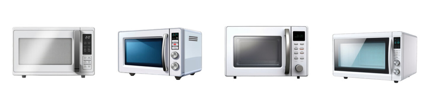 Microwave clipart collection, vector, icons isolated on transparent background