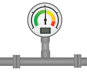 Pressure gauge isolated. vector illustration