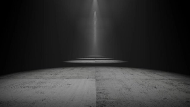 Camera movement along the concrete tile. Background of smoke on the concrete floor. Tile Concrete floor. Concrete background for your design.