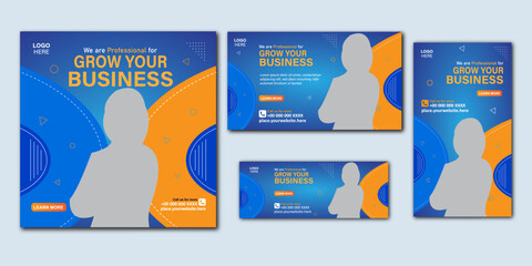 Marketing and business webinar social media post and website cover banner