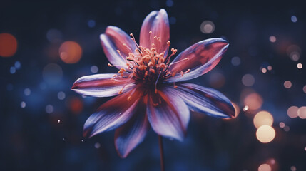 Fototapeta premium Beautiful flower with blurred background spaceGenerative AI