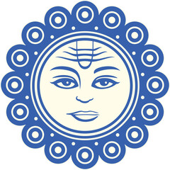 Graha Saturn planet symbol. Astrological. Vedic. Jyotish.