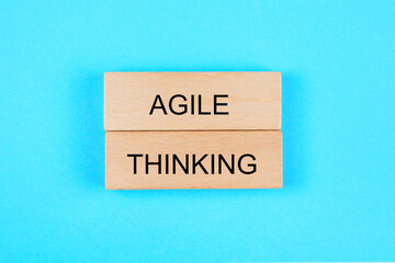 Words Agile thinking on wooden blocks