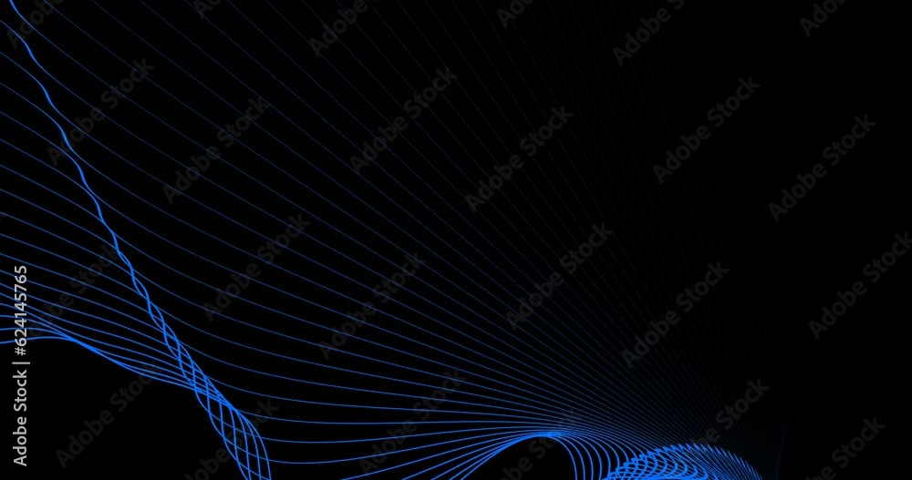 Poster abstract glowing blue laser rays. stripe line art design. modern shiny diagonal rounded lines patter