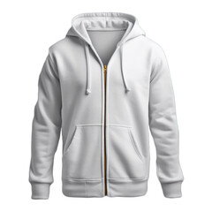 White Front Side of a Hoodie Isolated