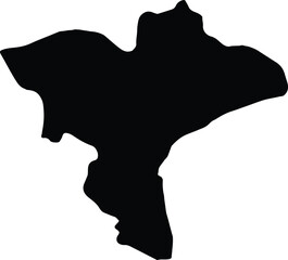 Silhouette map of Catanzaro Italy with transparent background.