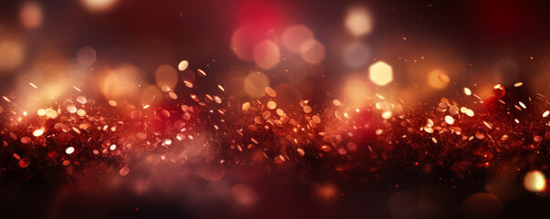 Obraz premium Abstract background with crimson red and gold particles 
