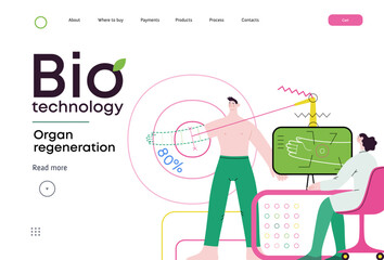 Bio Technology, Organ regeneration -modern flat vector concept illustration of a hand regenerating, futuristic technology. Metaphor of regenerative medicine and the body's ability to self-repair