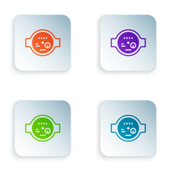 Color Water meter icon isolated on white background. Set colorful icons in square buttons. Vector