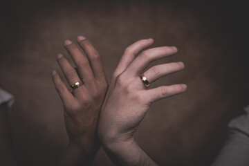 hands of the bride and groom