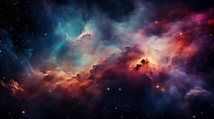 Obraz na płótnie Canvas Colorful space galaxy cloud 