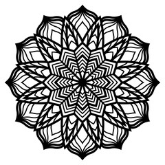 Vector mandala. Lace pattern. Ornamental round ornament. Abstract illustration. Snowflake