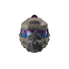 futuristic military helmet with mask