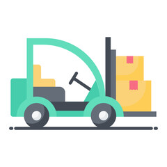 Forklift Flat Icon