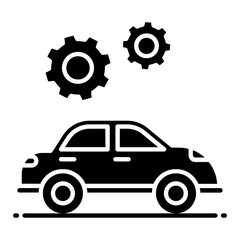 Auto Service Glyph Icon