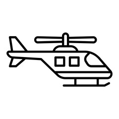 Helicopter Line Icon