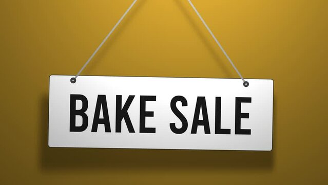 Bake Sale Hanging Sign 3D Animation - Powered by Adobe