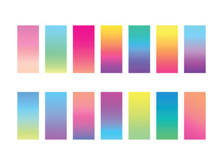 Simple pastel color gradient collection palette
