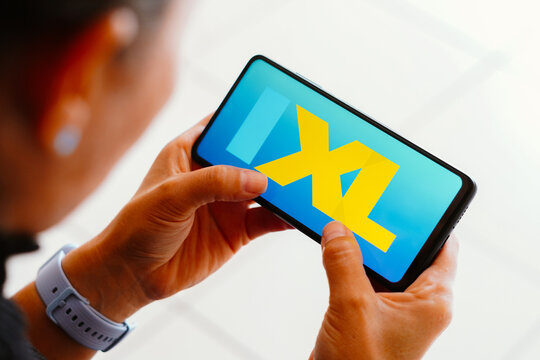 July 16, 2023, Brazil. In this photo illustration, the IXL Learning logo seen displayed on a smartphone.