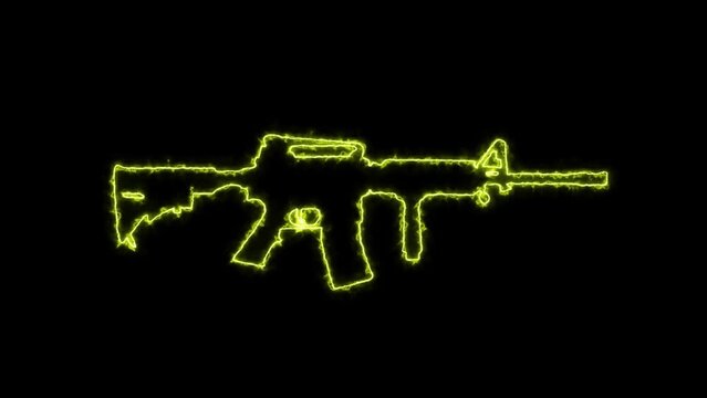 Beautiful Neon Glowing Assault Rifle Weapon
