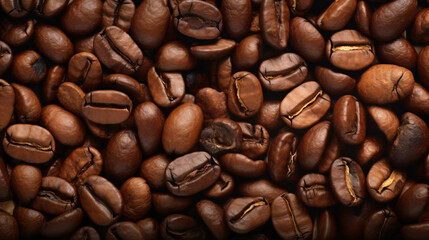 Obraz premium Coffee beans on a neutral background. Generative AI