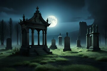 spooky halloween graveyard