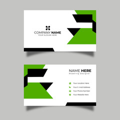 Sleek and Minimalist Green and White Business Card Design
