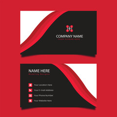 Clean and Elegant Red and White Business Card Template