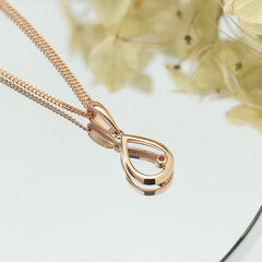 Elegant jewelry set. Jewellery set with gemstones. Jewelry accessories collage. Product still life concept. Ring, necklace and earrings.