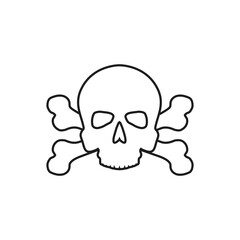 Skull and Bones vector icon. danger illustration sign. poison symbol or logo.