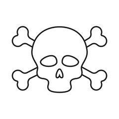 Skull and Bones vector icon. danger illustration sign. poison symbol or logo.
