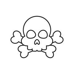 Skull and Bones vector icon. danger illustration sign. poison symbol or logo.