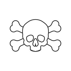 Skull and Bones vector icon. danger illustration sign. poison symbol or logo.