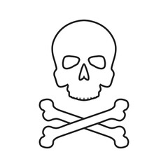 Skull and Bones vector icon. danger illustration sign. poison symbol or logo.