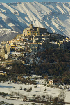 A heavy snowfall bleached the small village of Casoli in the province of Chieti and the surrounding peaks of the Maiella - Abruzzo - Italy