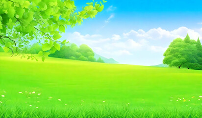 Obraz na płótnie Canvas Beautiful green nature summer background, outdoor nature background