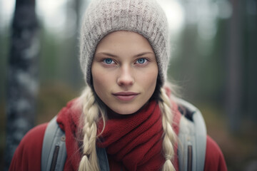 Portrait of a scandinavian woman in nature