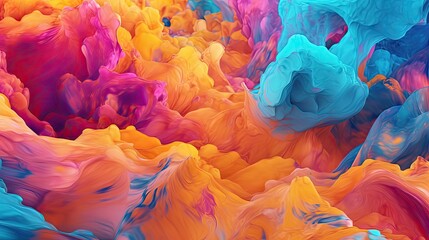 Energetic Splatter Paint abstract background. Colorful futuristic illustration art. Generative AI