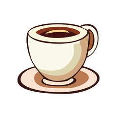 Cup of coffee or tea vector icon design. Colorful flat icon.