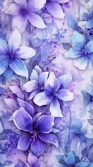Watercolor Lavender flower illustration. Colorful painting floral background. Generative AI