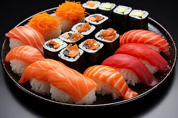 Set of sushi and rolls 