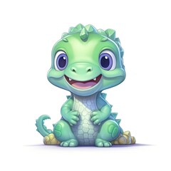 Portrait of Alligator cartoon animal. Cute style character avatar. Generative AI