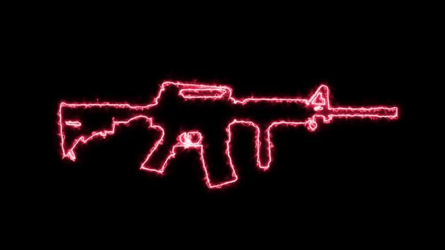 Beautiful Neon Glowing Assault Rifle Weapon
