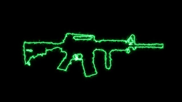 Beautiful Neon Glowing Assault Rifle Weapon
