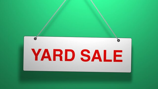 Yard Sale Hanging Sign 3D Animation